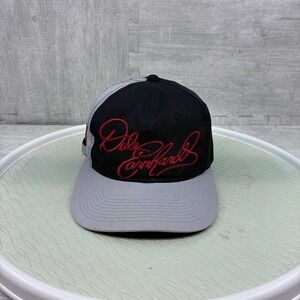 Vintage Dale Earnhardt NASCAR Hat Mens Black Gray Cotton Racing Snapback